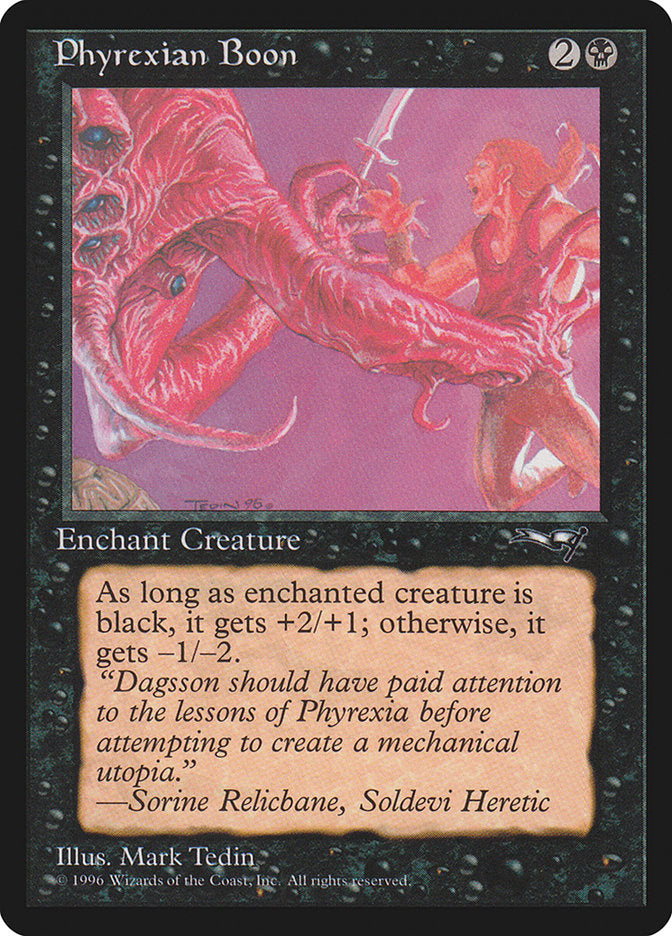 Phyrexian Boon (Person on the Right) [Alliances] | The CG Realm