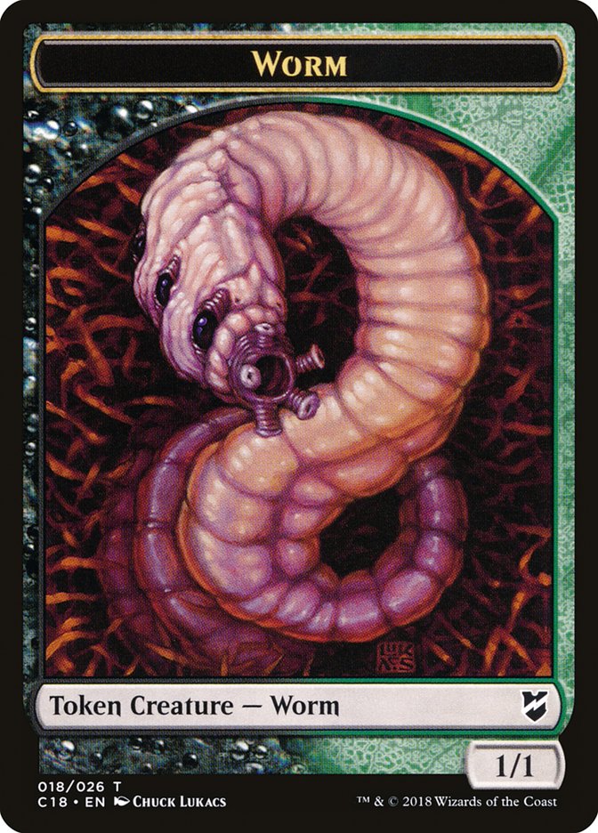 Cat Warrior // Worm Double-Sided Token [Commander 2018 Tokens] | The CG Realm