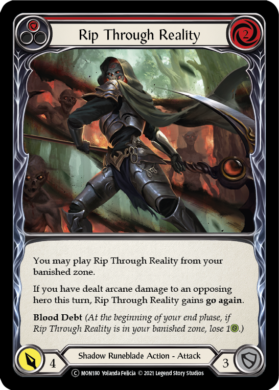 Rip Through Reality (Red) [U-MON180-RF] (Monarch Unlimited)  Unlimited Rainbow Foil | The CG Realm