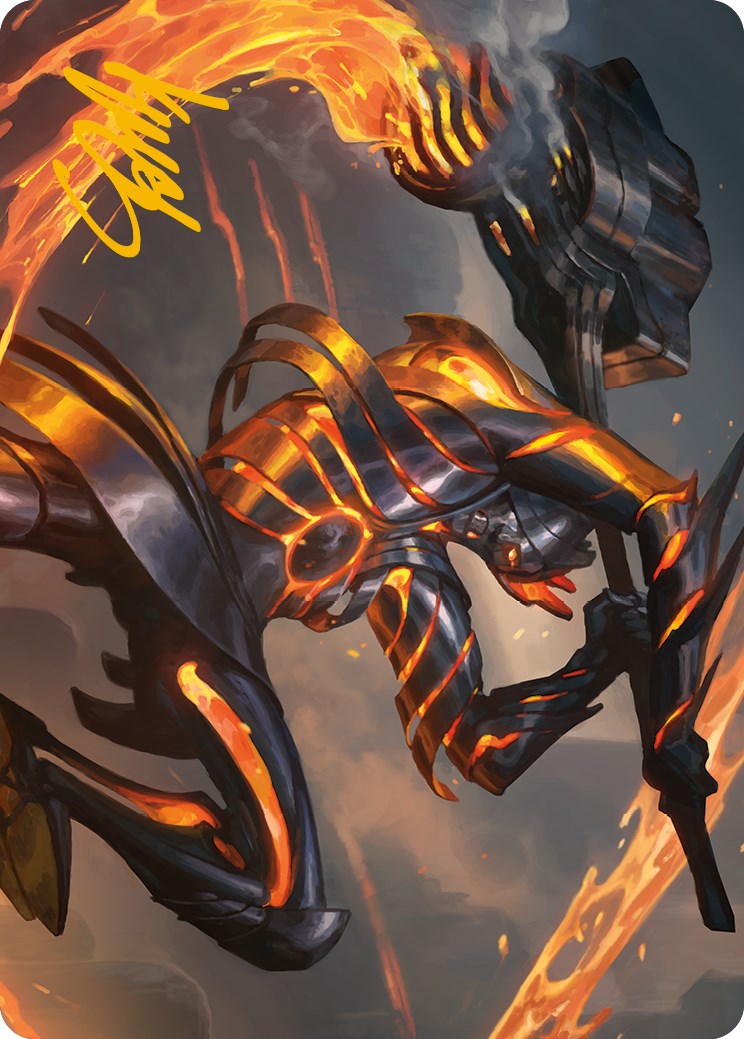 Forgehammer Centurion Art Card (Gold-Stamped Signature) [Phyrexia: All Will Be One Art Series] | The CG Realm