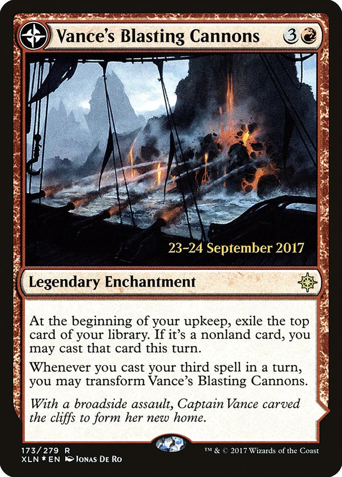 Vance's Blasting Cannons (PRE-173) - Ixalan Promos: (compasslanddfc) Foil