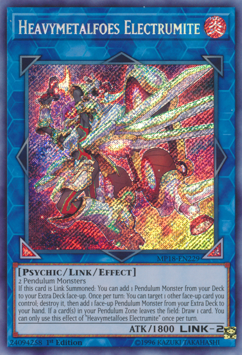 Heavymetalfoes Electrumite [MP18-EN229] Secret Rare | The CG Realm