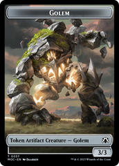 Golem // Blood Double-Sided Token [March of the Machine Commander Tokens] | The CG Realm