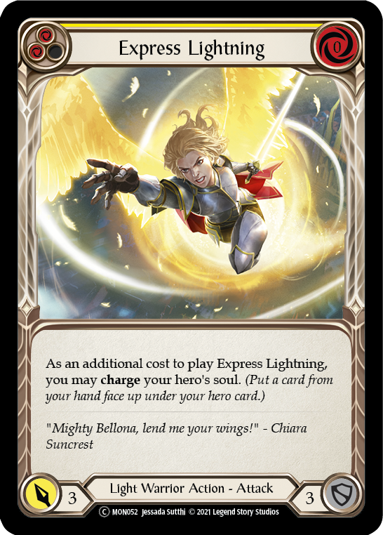 Express Lightning (Yellow) [U-MON052-RF] (Monarch Unlimited)  Unlimited Rainbow Foil | The CG Realm