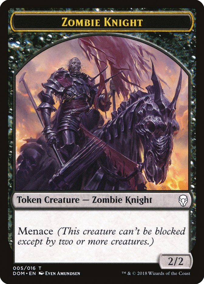 Zombie Knight Token [Dominaria Tokens] | The CG Realm