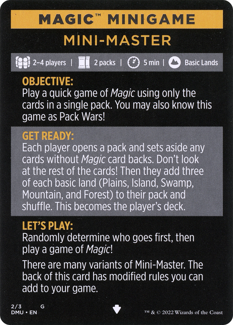 Mini-Master (Magic Minigame) [Commander Legends: Battle for Baldur's Gate Minigame] | The CG Realm
