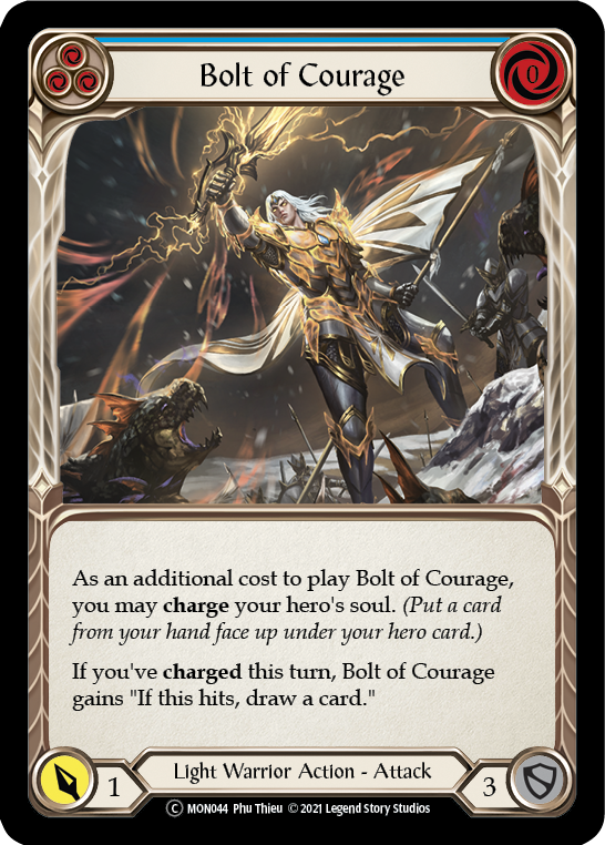 Bolt of Courage (Blue) [U-MON044-RF] (Monarch Unlimited)  Unlimited Rainbow Foil | The CG Realm