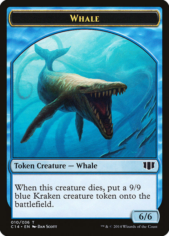 Whale // Zombie (Blue) Double-sided Token (C14-010) - Commander 2014 Tokens