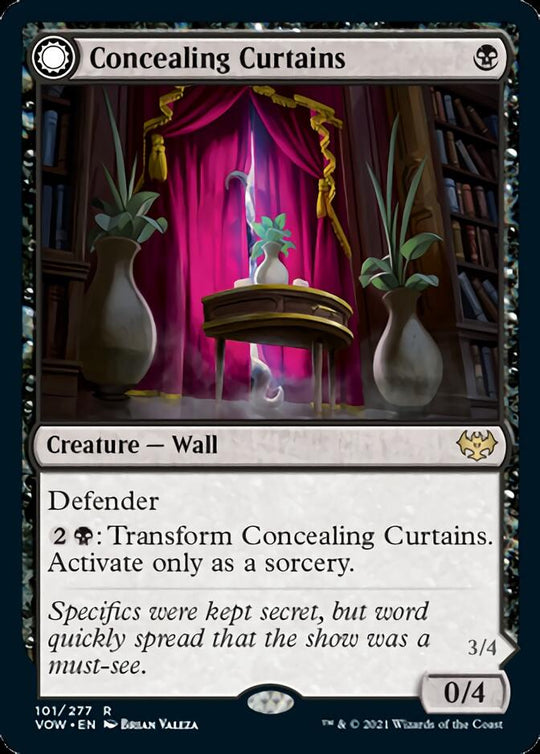 Concealing Curtains (VOW-101) - Innistrad: Crimson Vow: (Double Faced Transform)