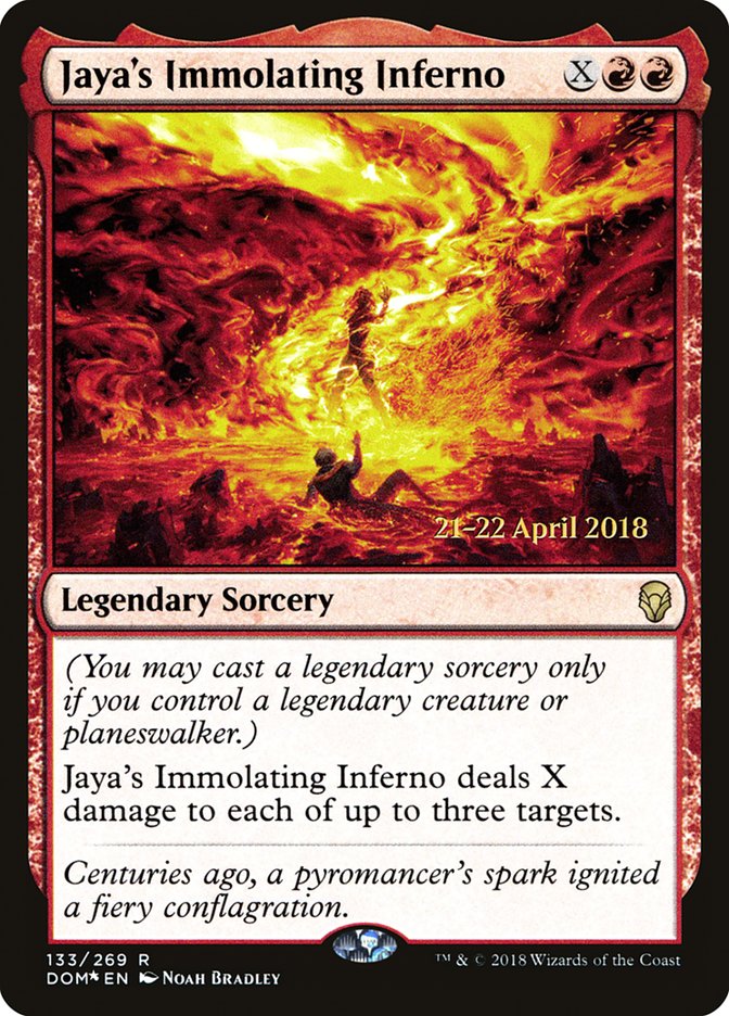 Jaya's Immolating Inferno [Dominaria Prerelease Promos] | The CG Realm