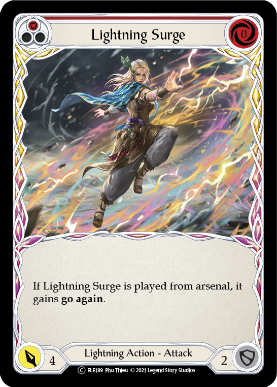 Lightning Surge (Red) [U-ELE189] (Tales of Aria Unlimited)  Unlimited Rainbow Foil | The CG Realm