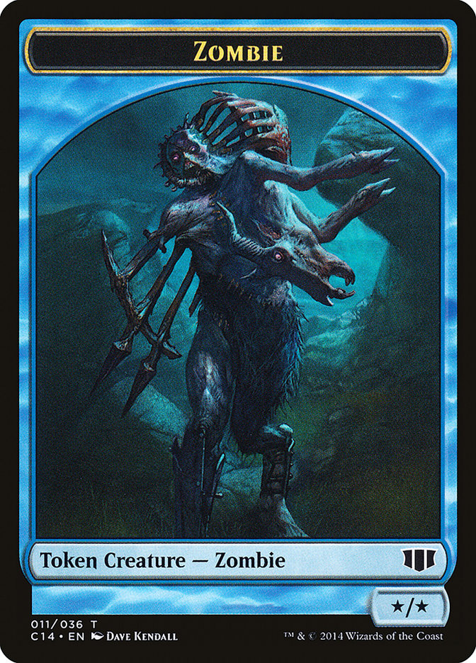 Ape // Zombie (Blue) Double-sided Token (C14-18 // 11) - Commander 2014 Tokens