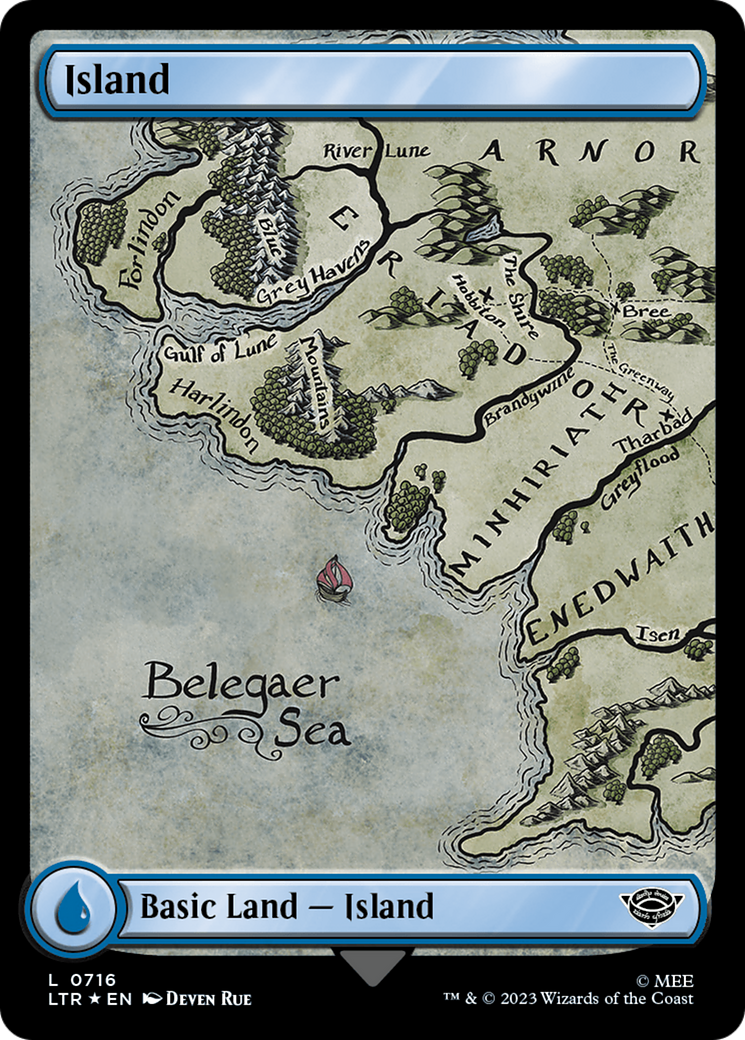 Island (0716) (Surge Foil) [The Lord of the Rings: Tales of Middle-Earth] | The CG Realm