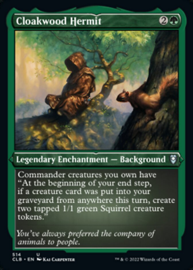Cloakwood Hermit (Foil Etched) [Commander Legends: Battle for Baldur's Gate] | The CG Realm