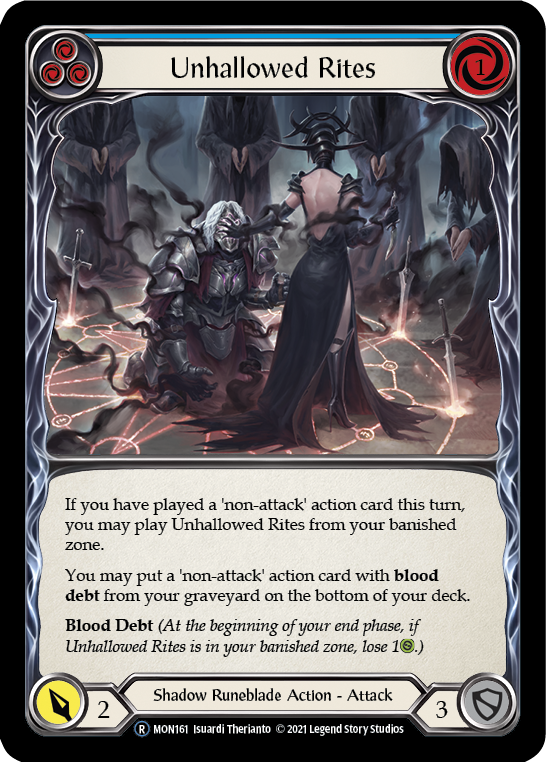 Unhallowed Rites (Blue) [U-MON161] (Monarch Unlimited)  Unlimited Normal | The CG Realm
