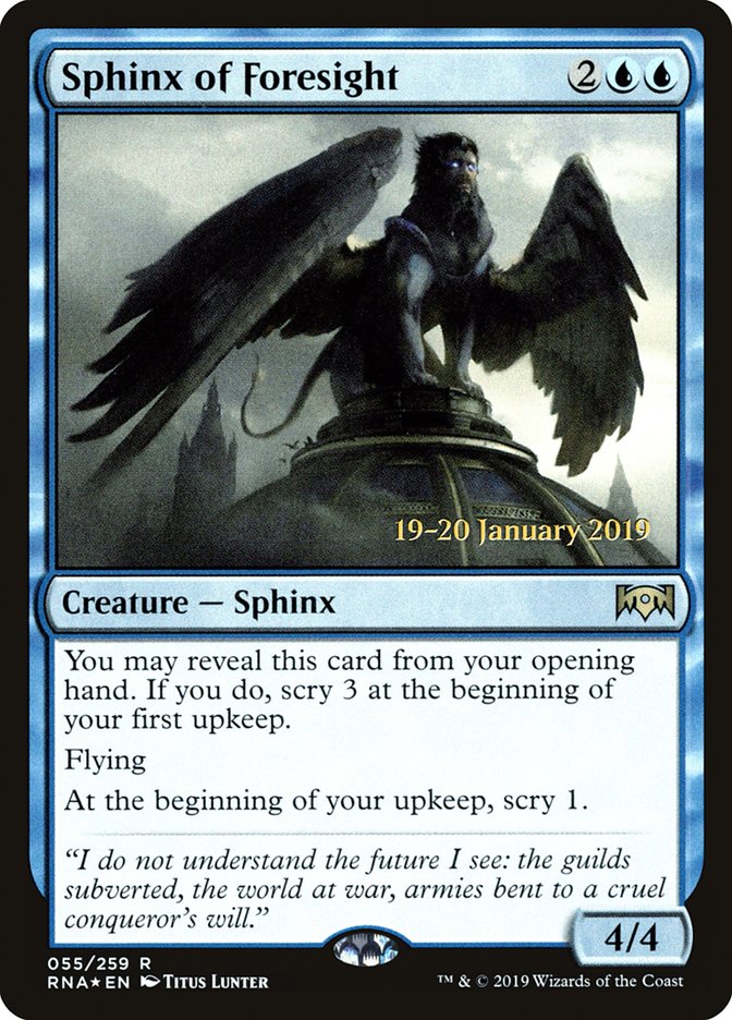 Sphinx of Foresight [Ravnica Allegiance Prerelease Promos] | The CG Realm
