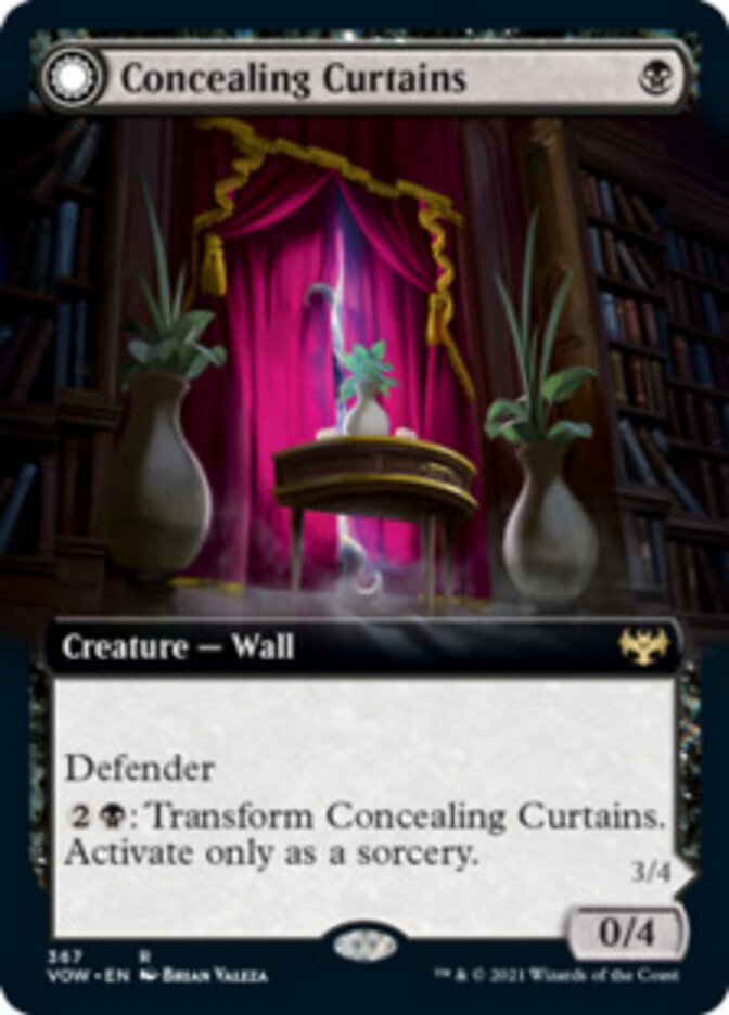 Concealing Curtains (Extended Art) (VOW-367) - Innistrad: Crimson Vow: (Extended Art, Double Faced Transform)