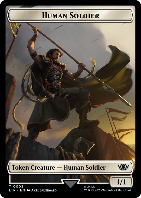 Human Soldier (0002) // Food (0011) Double-Sided Token (LTR-2 // 11) - The Lord of the Rings: Tales of Middle-earth Foil
