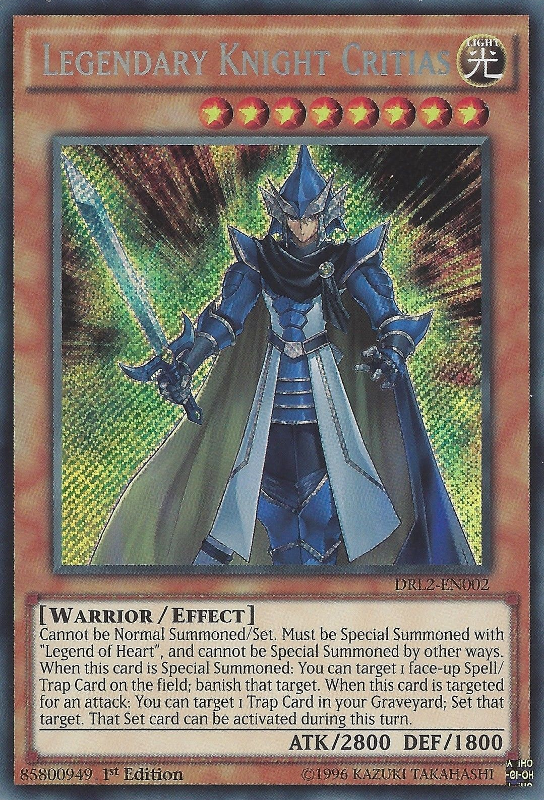 Legendary Knight Critias [DRL2-EN002] Secret Rare | The CG Realm