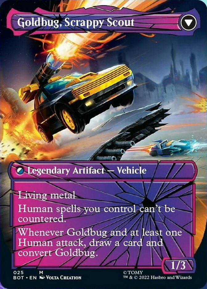 Goldbug, Humanity's Ally // Goldbug, Scrappy Scout (Shattered Glass) [Transformers] | The CG Realm