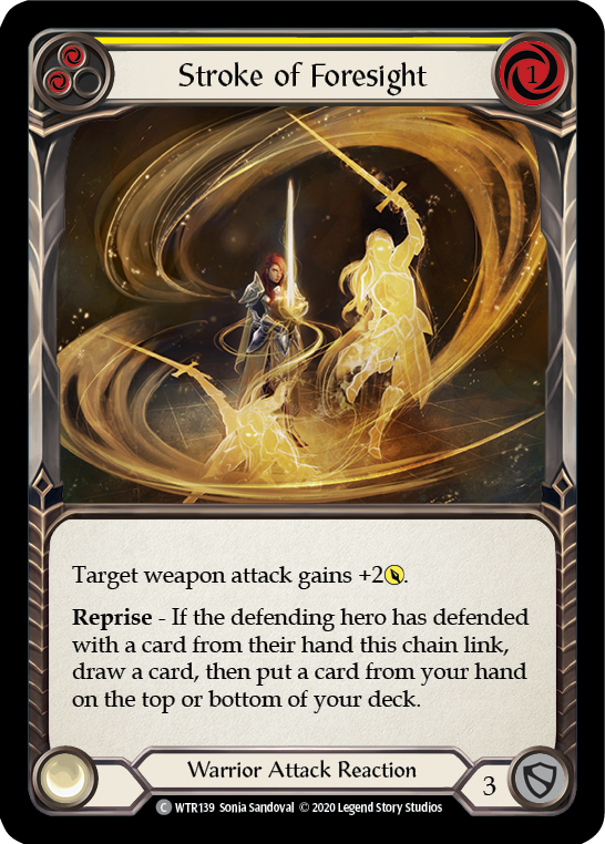 Stroke of Foresight (Yellow) [U-WTR139] (Welcome to Rathe Unlimited)  Unlimited Rainbow Foil | The CG Realm