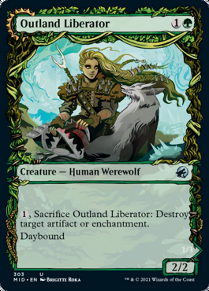 Outland Liberator (Showcase) (MID-303) - Innistrad: Midnight Hunt: (Showcase, Double Faced Transform)