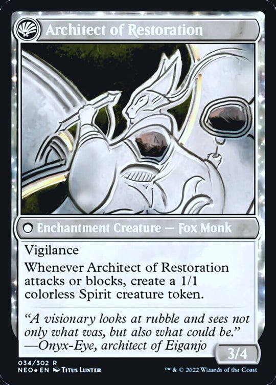 The Restoration of Eiganjo (PRE-034) - Kamigawa: Neon Dynasty Promos: (fandfc, enchantment) Foil