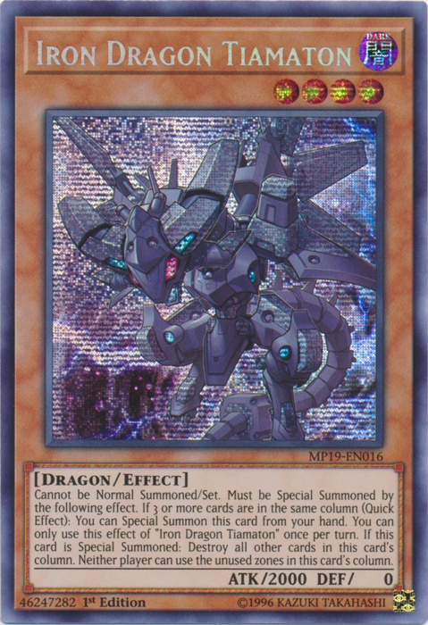 Iron Dragon Tiamaton [MP19-EN016] Prismatic Secret Rare | The CG Realm