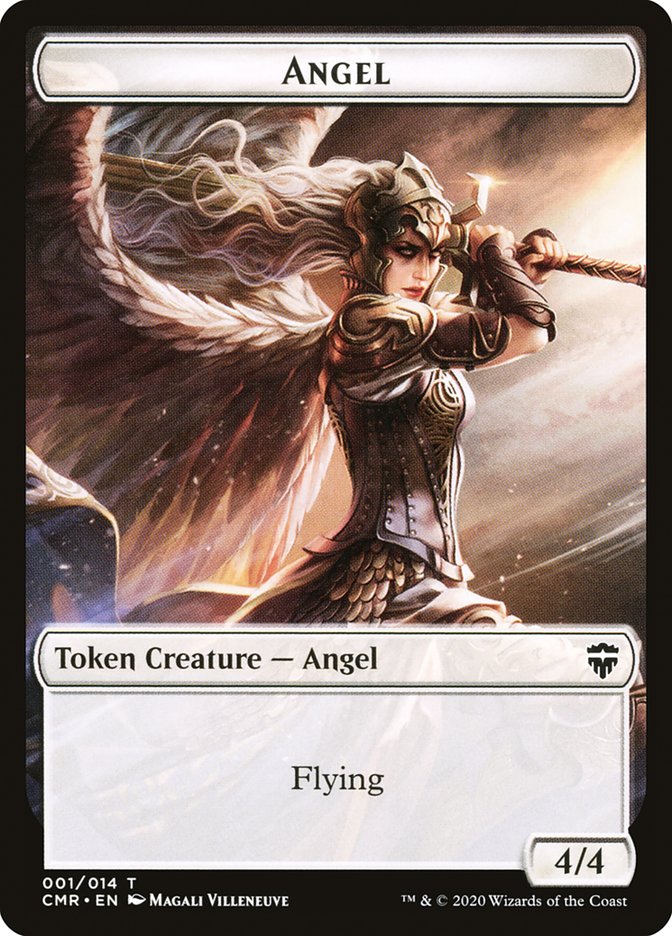 Angel // Salamander Warrior Double-Sided Token [Commander Legends Tokens] | The CG Realm