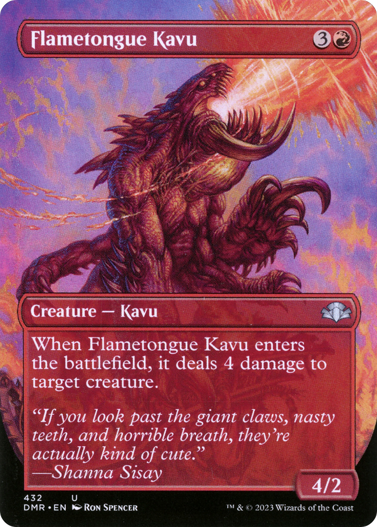 Flametongue Kavu (Borderless Alternate Art) [Dominaria Remastered] | The CG Realm