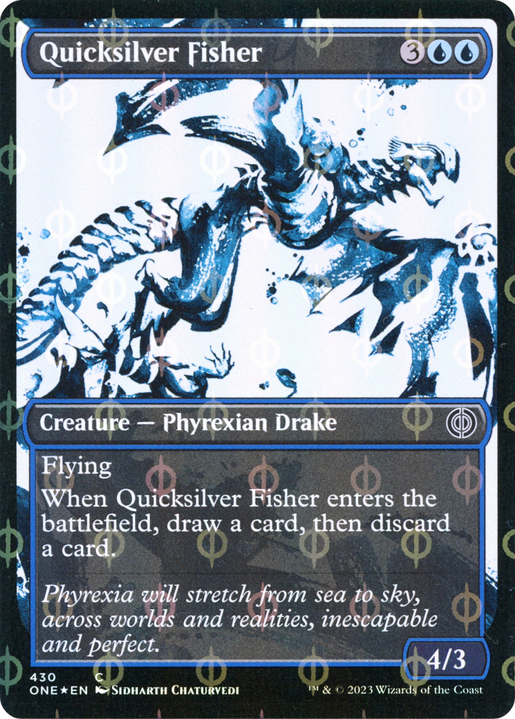 Quicksilver Fisher (Showcase Ichor Step-and-Compleat Foil) [Phyrexia: All Will Be One] | The CG Realm