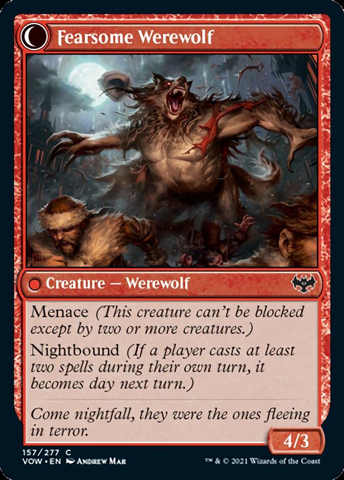 Fearful Villager // Fearsome Werewolf [Innistrad: Crimson Vow] | The CG Realm