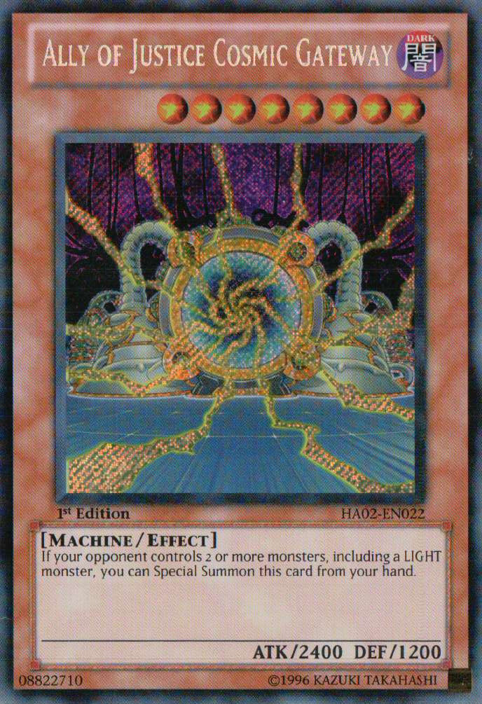 Ally of Justice Cosmic Gateway [HA02-EN022] Secret Rare | The CG Realm