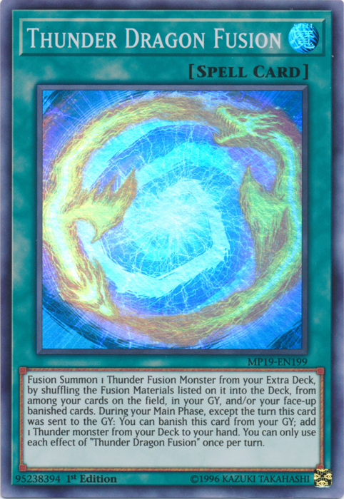 Thunder Dragon Fusion [MP19-EN199] Super Rare | The CG Realm