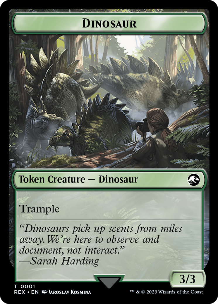 Gnome // Dinosaur (0001) Double-Sided Token [The Lost Caverns of Ixalan Tokens] | The CG Realm