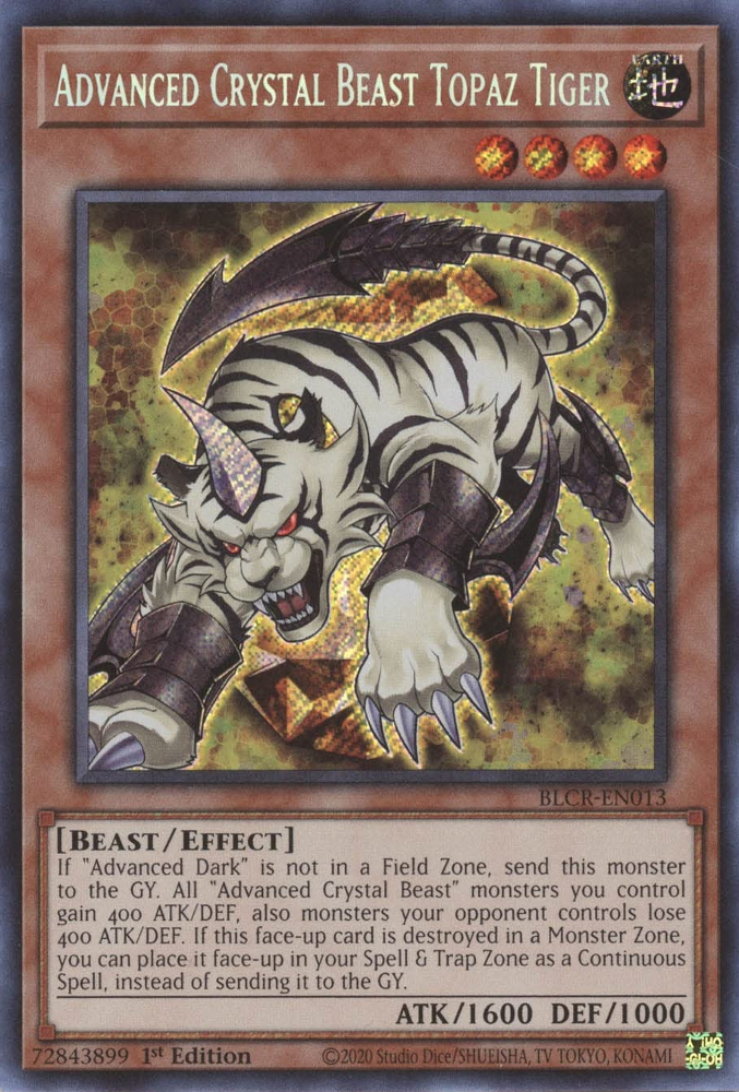 Advanced Crystal Beast Topaz Tiger [BLCR-EN013] Secret Rare | The CG Realm