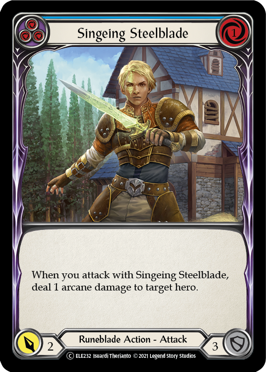Singeing Steelblade (Blue) [U-ELE232] (Tales of Aria Unlimited)  Unlimited Rainbow Foil | The CG Realm