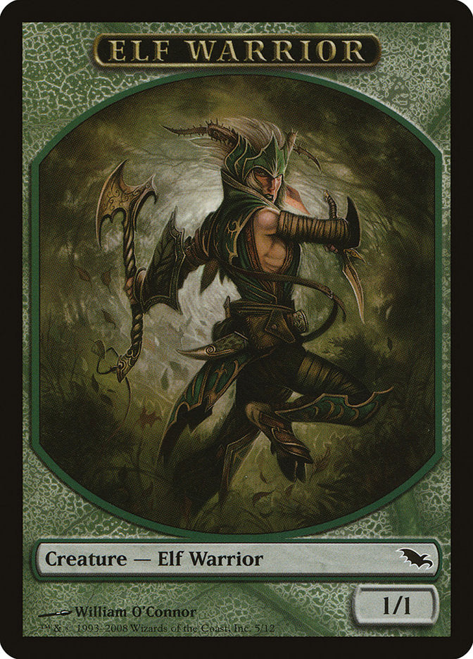 Elf Warrior Token (5/12) [Shadowmoor Tokens] | The CG Realm