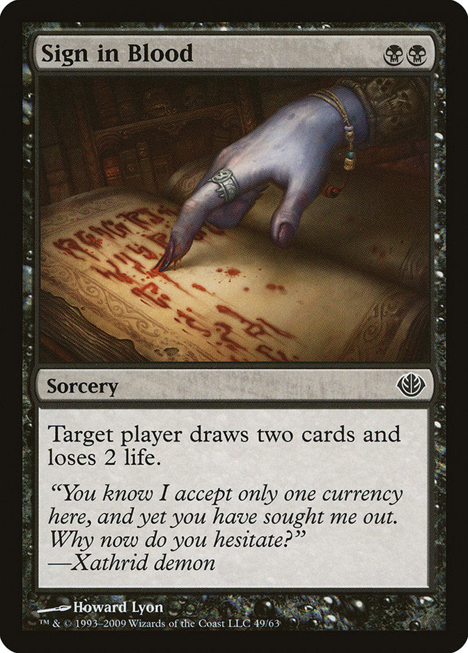 Sign in Blood [Duel Decks: Garruk vs. Liliana] | The CG Realm