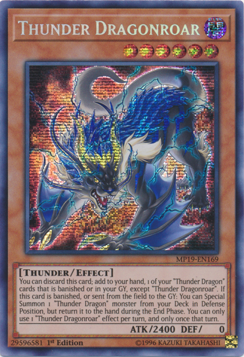 Thunder Dragonroar [MP19-EN169] Prismatic Secret Rare | The CG Realm