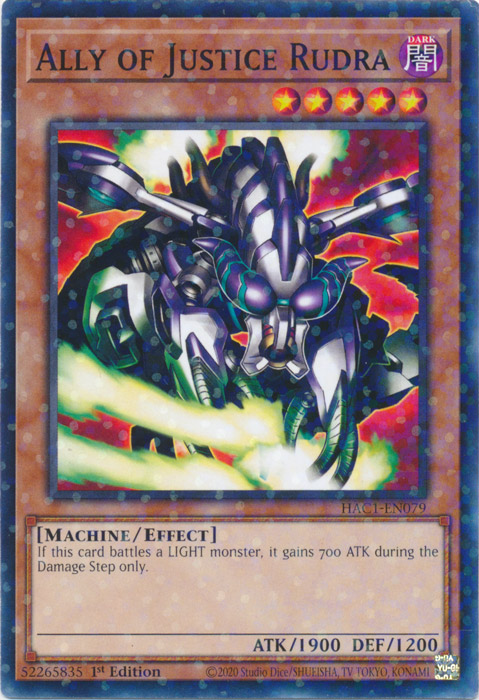 Ally of Justice Rudra (Duel Terminal) [HAC1-EN079] Common | The CG Realm