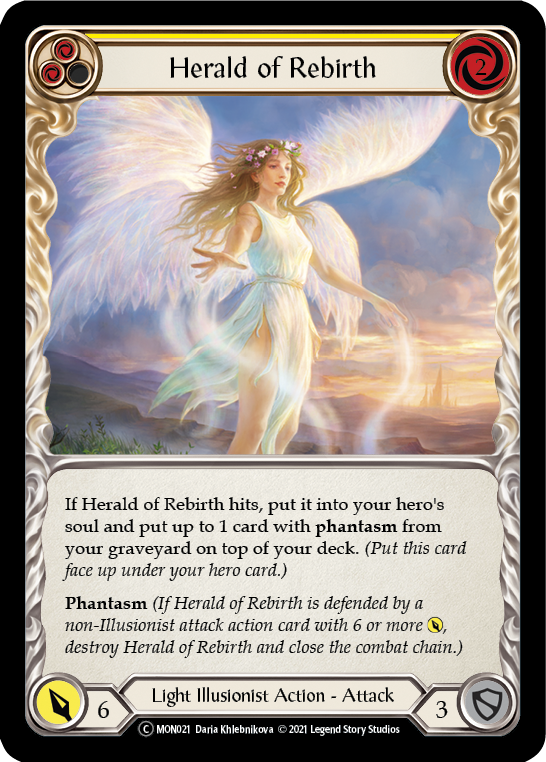 Herald of Rebirth (Yellow) [U-MON021-RF] (Monarch Unlimited)  Unlimited Rainbow Foil | The CG Realm