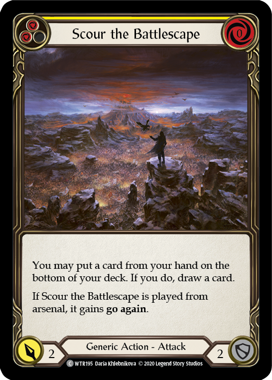 Scour the Battlescape (Yellow) [U-WTR195] (Welcome to Rathe Unlimited)  Unlimited Rainbow Foil | The CG Realm