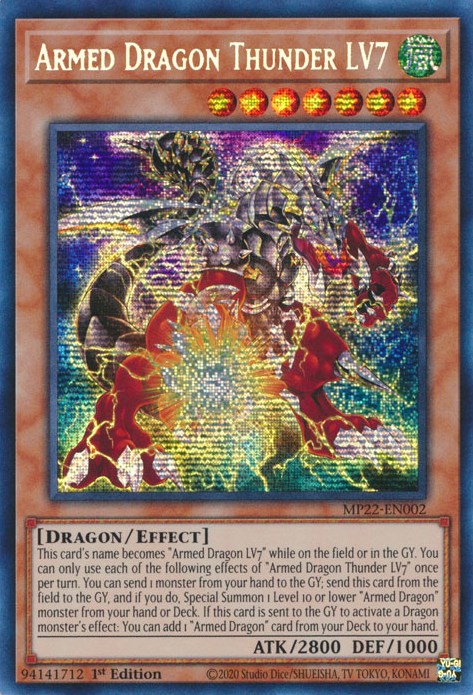 Armed Dragon Thunder LV7 [MP22-EN002] Prismatic Secret Rare | The CG Realm