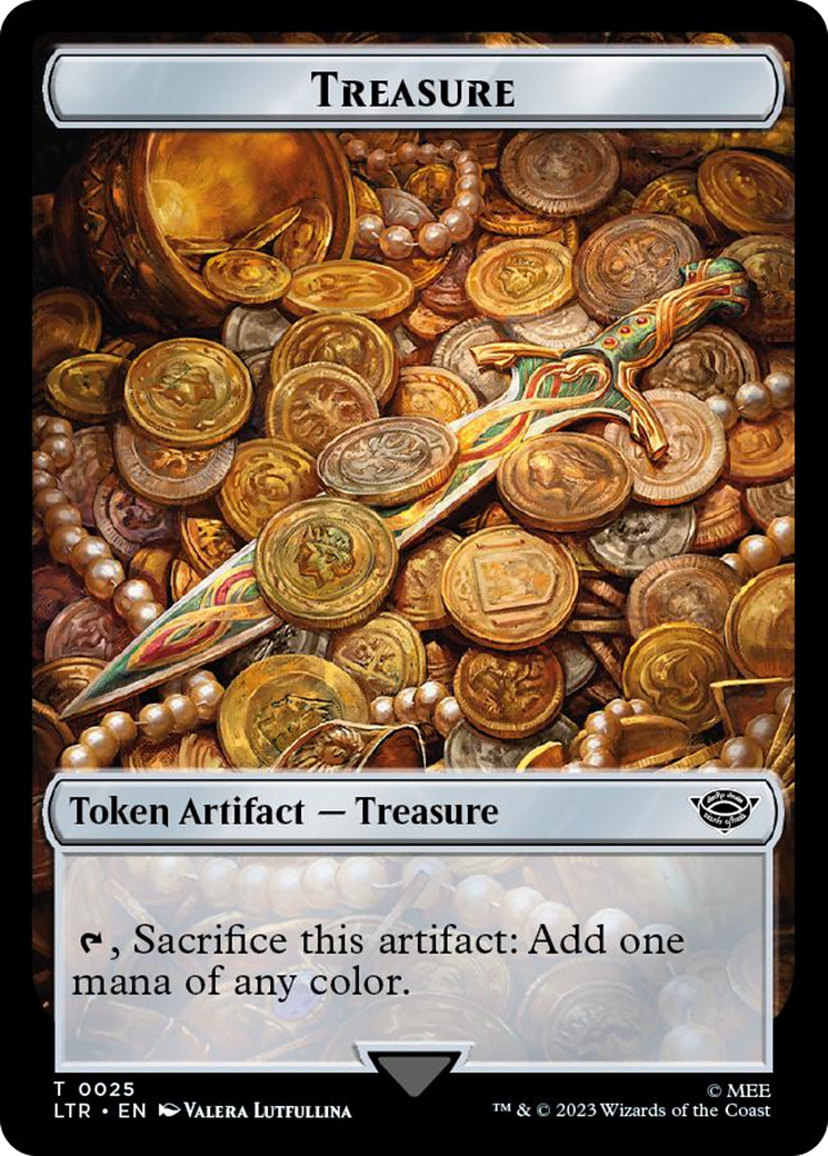 Treasure // Food (0024) Double-Sided Token (Surge Foil) (LTR-25 // 24) - The Lord of the Rings: Tales of Middle-earth Foil