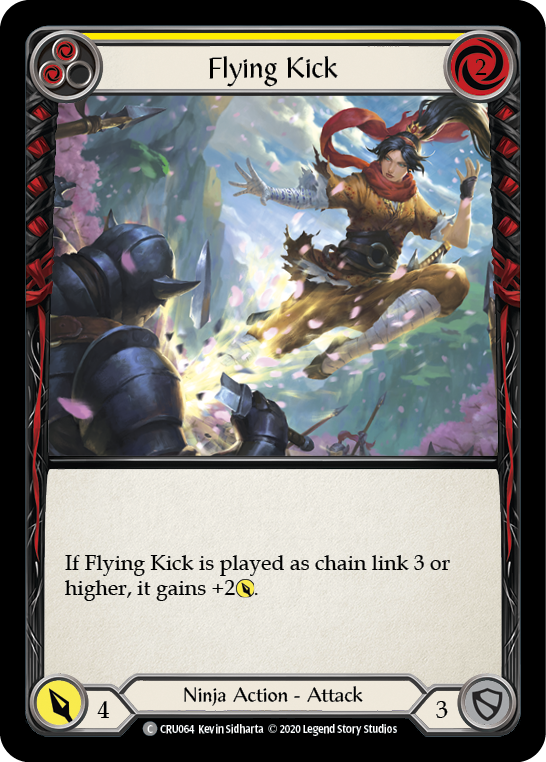 Flying Kick (Yellow) [CRU064] (Crucible of War)  1st Edition Rainbow Foil | The CG Realm