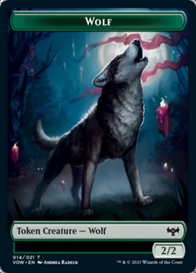 Human (001) // Wolf (014) Double-Sided Token [Innistrad: Crimson Vow Tokens] | The CG Realm