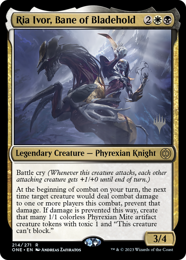 Ria Ivor, Bane of Bladehold (Promo Pack) [Phyrexia: All Will Be One Promos] | The CG Realm