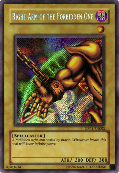 Right Arm of the Forbidden One [UBP1-EN003] Secret Rare | The CG Realm