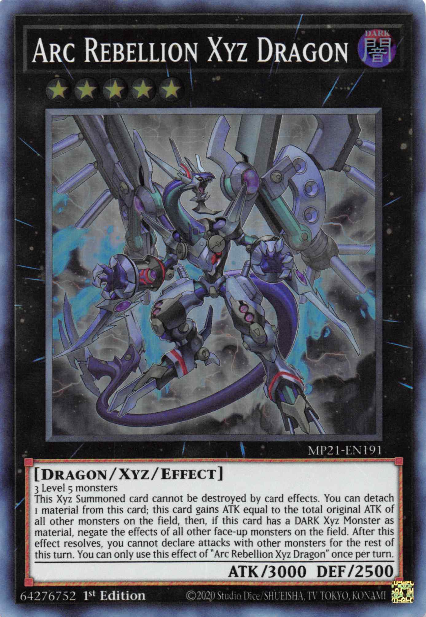 Arc Rebellion Xyz Dragon [MP21-EN191] Super Rare | The CG Realm